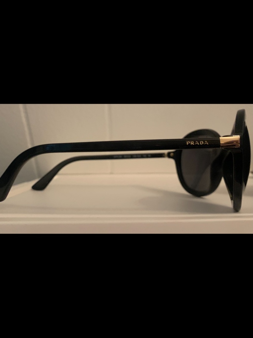 Prada Round Black Women's Sunglasses - Picture 5 of 9